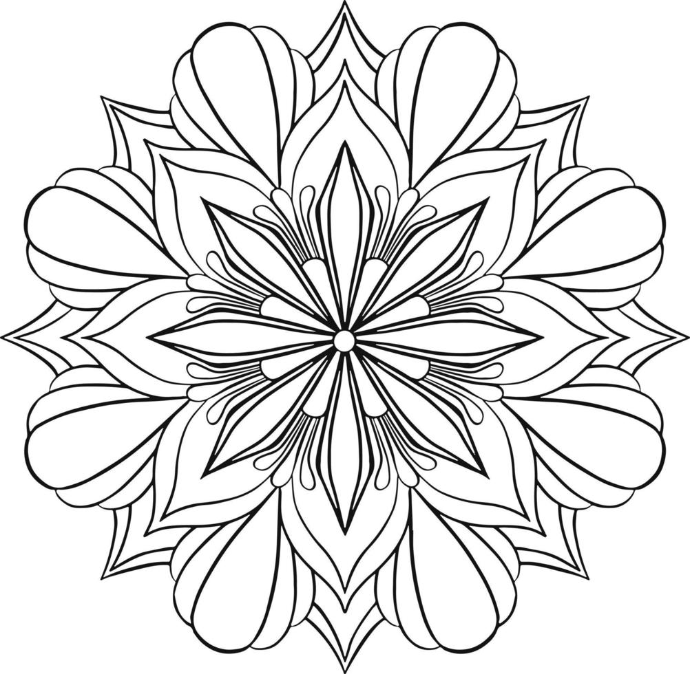 zwart-wit mandala voor kleurplaat. vector illustratie