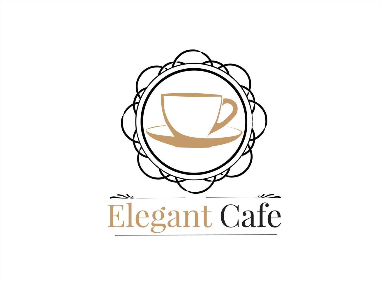 elegant cafe logo vector