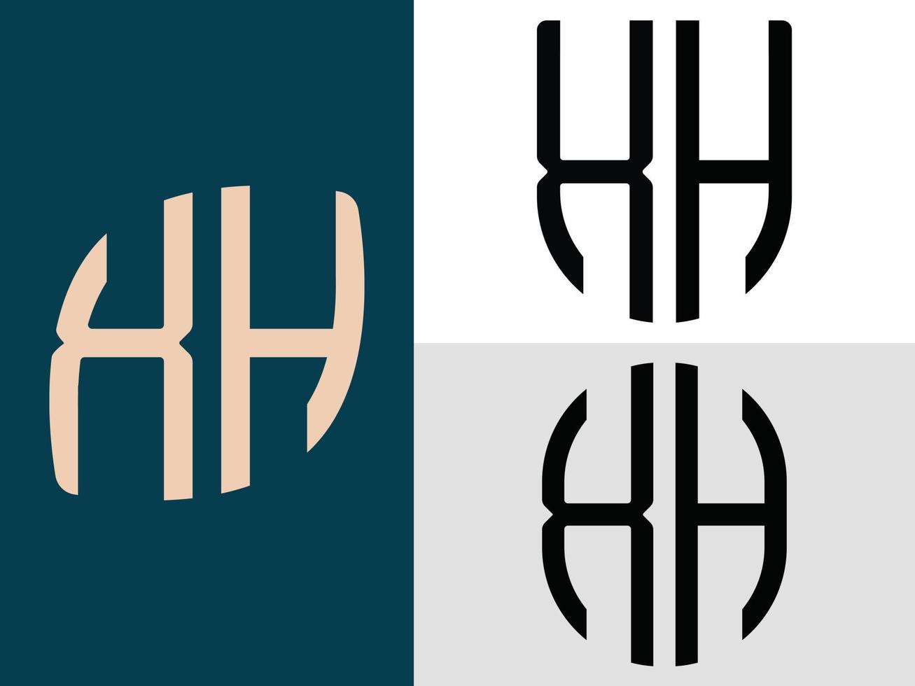 creatief eerste brieven xh logo ontwerpen bundel. vector