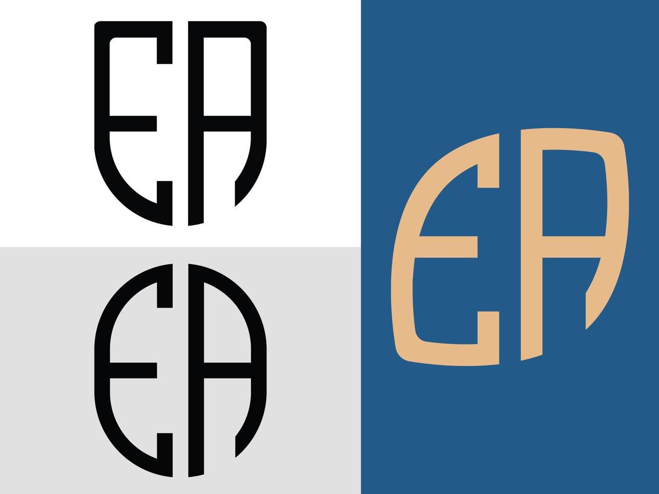 creatief eerste brieven ea logo ontwerpen bundel. vector