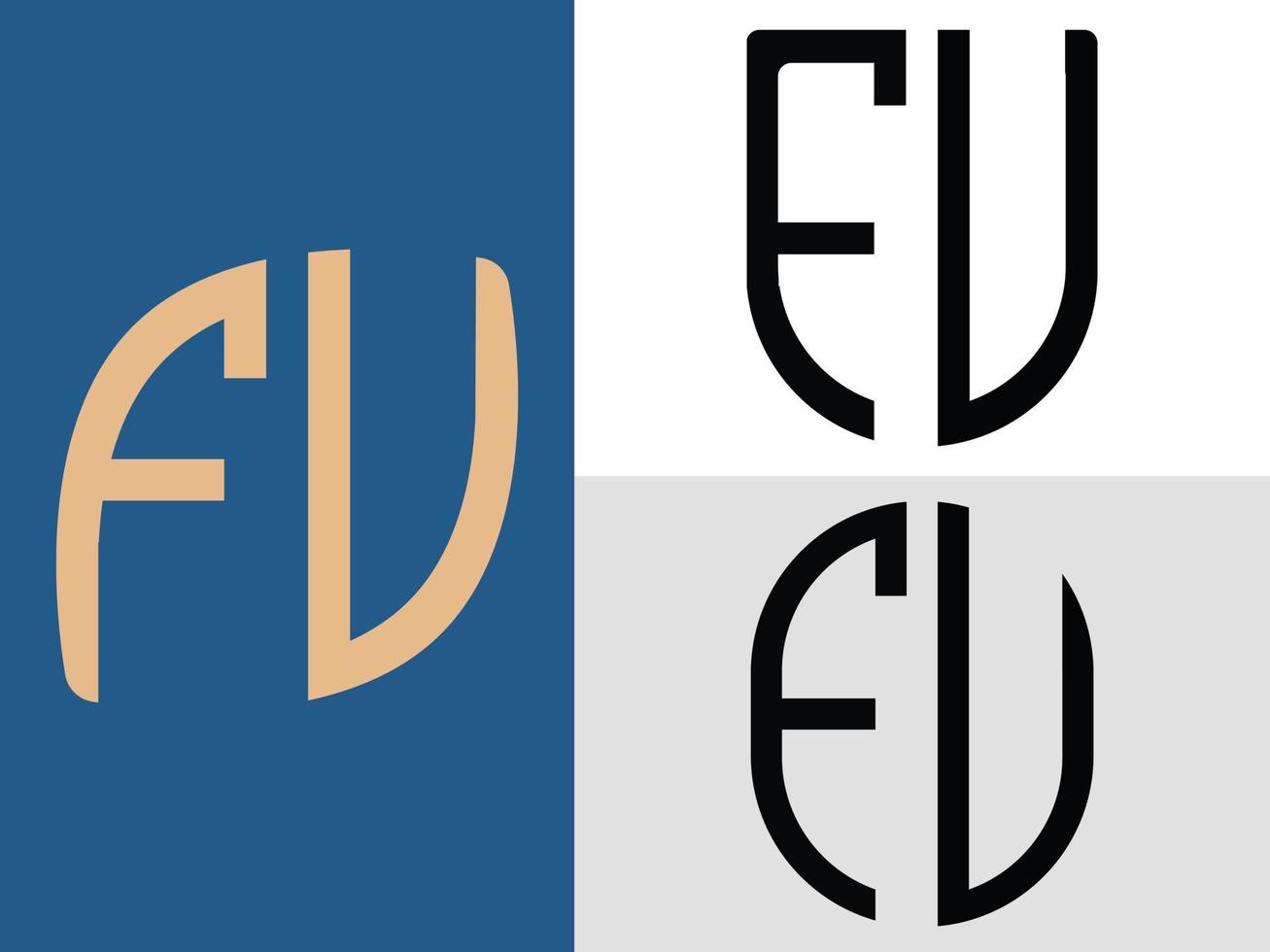 creatief eerste brieven fu logo ontwerpen bundel vector