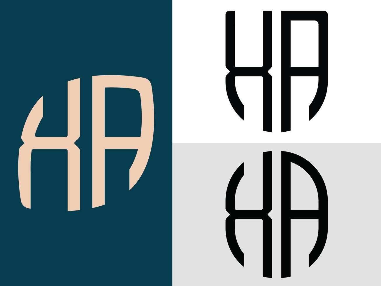 creatief eerste brieven xa logo ontwerpen bundel. vector