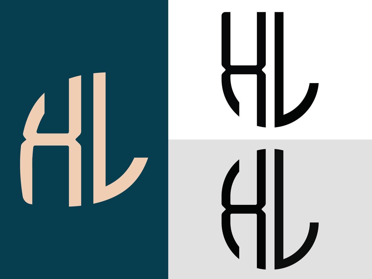 creatief eerste brieven xl logo ontwerpen bundel. vector