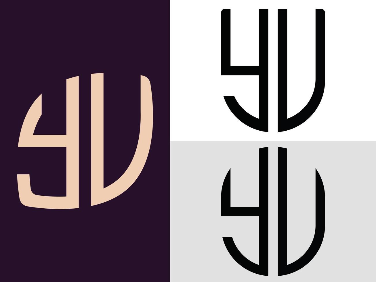 creatief eerste brieven ja logo ontwerpen bundel. vector