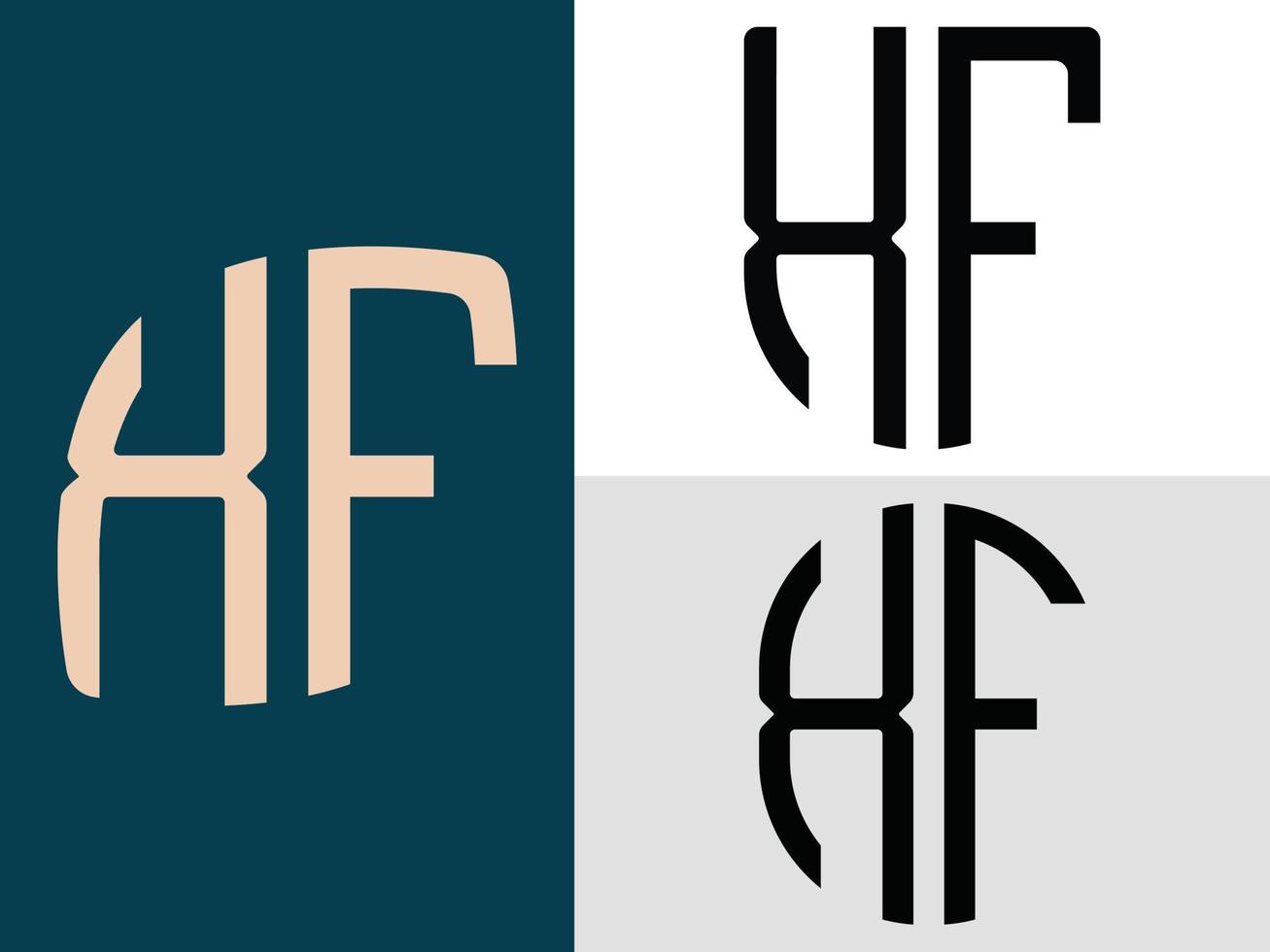 creatief eerste brieven xf logo ontwerpen bundel. vector