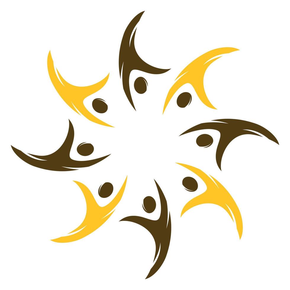 kleurrijk cirkel Verenigde gemeenschap logo. samenspel en gemeenschap logo sjabloon. vector