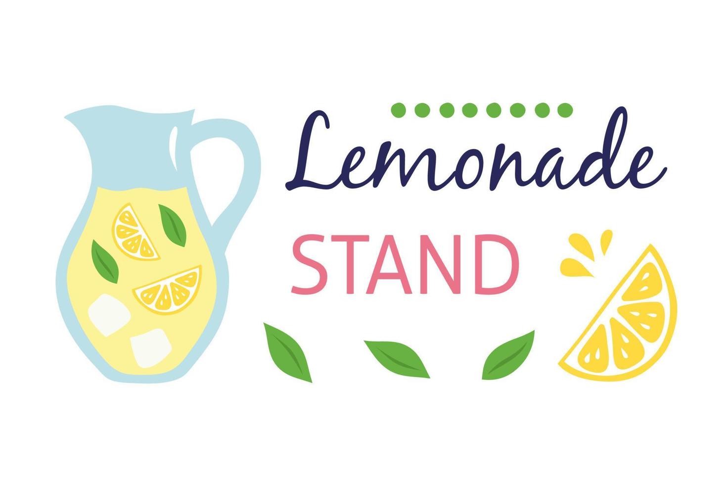 vector illustratie met limonade srand tekst horizontaal banier in een hand getekend stijl. sgn of poster in een bar