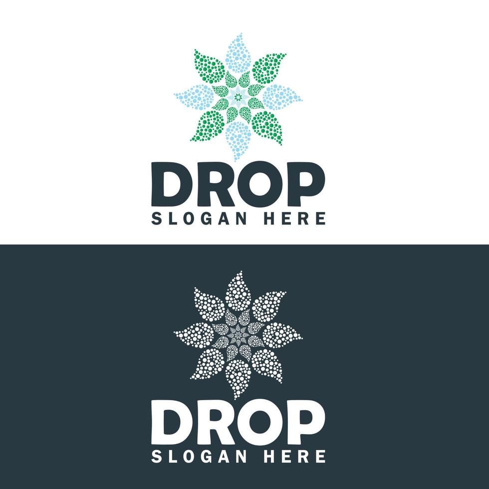 druppels bloem logo ontwerp sjabloon. water laten vallen logotype patroon ontwerp. vector