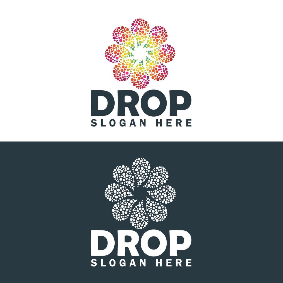 druppels bloem logo ontwerp sjabloon. water laten vallen logotype patroon ontwerp. vector