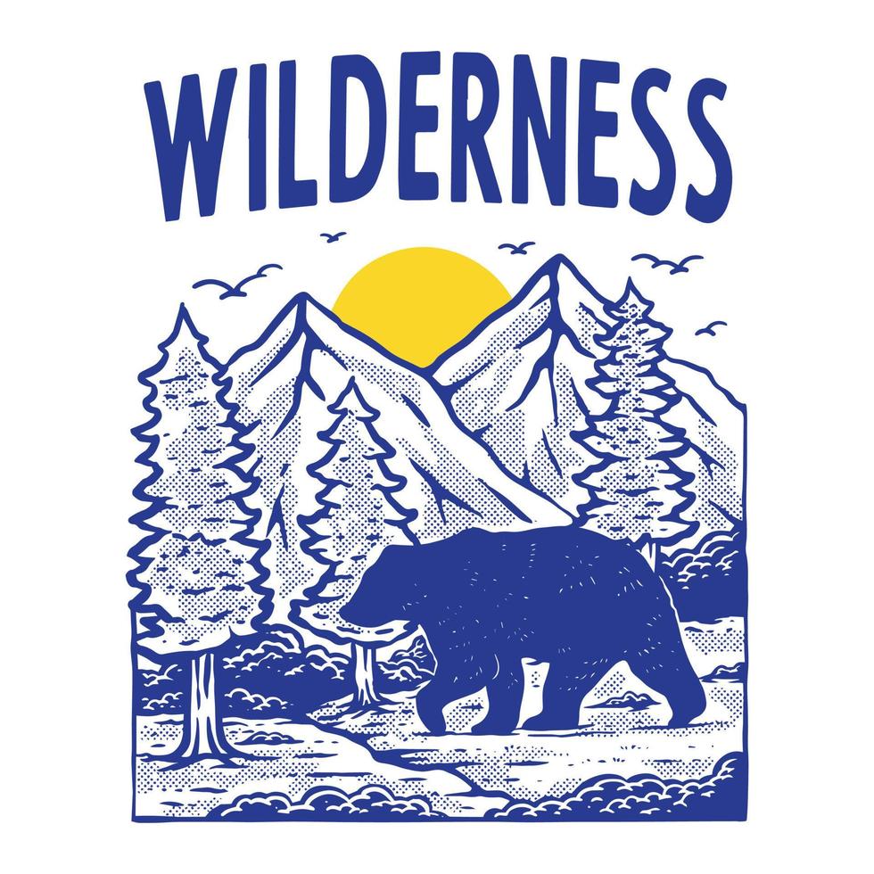 wildernis wijnoogst illustratie vector