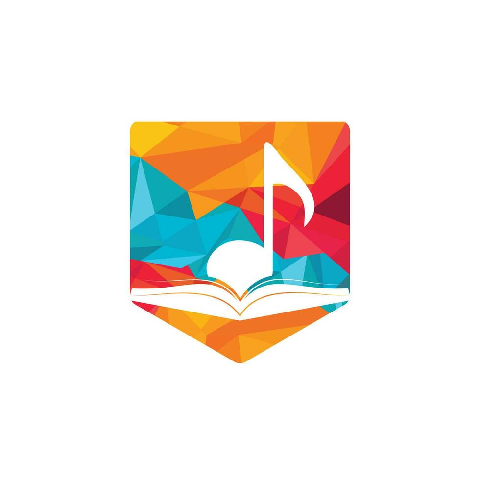 muziek- boek vector logo ontwerp. boek en muziek- Notitie icoon ontwerp.