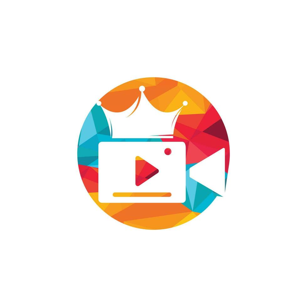 koning video vector logo ontwerp sjabloon. Koninklijk film logo ontwerp vector.