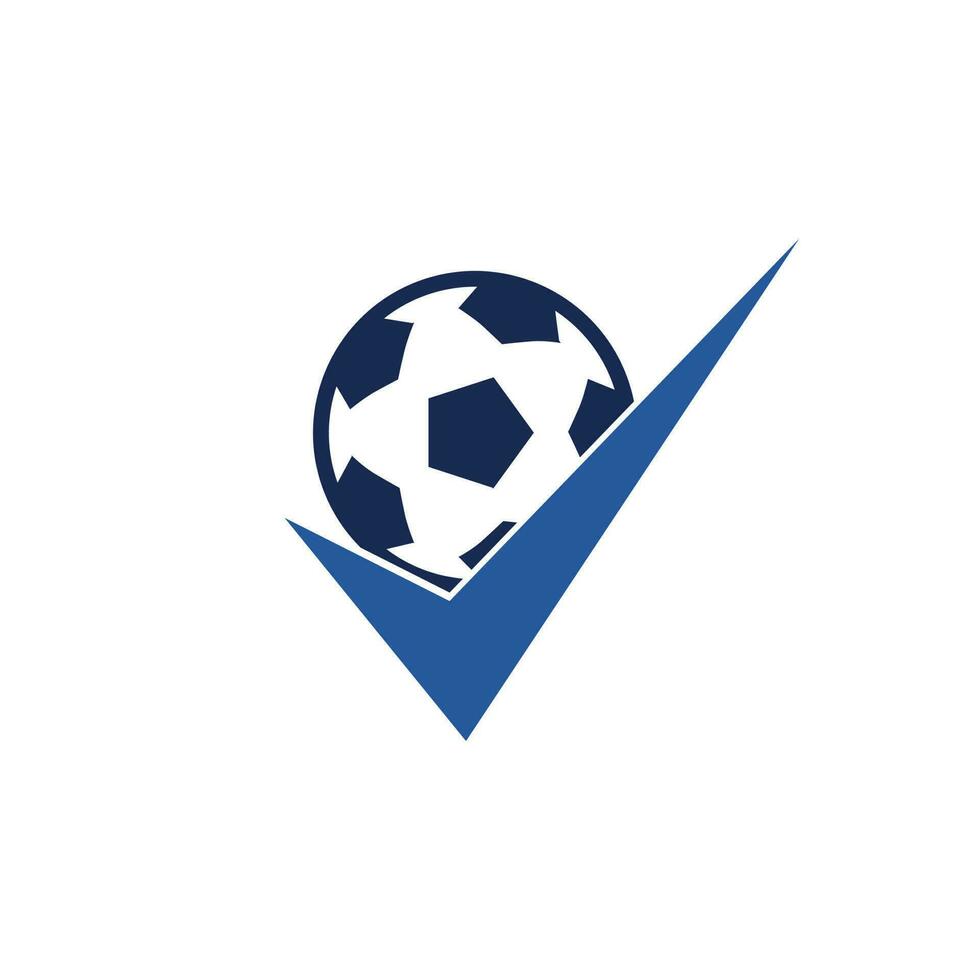 controleren voetbal vector logo ontwerp. voetbal bal en Kruis aan icoon logo.