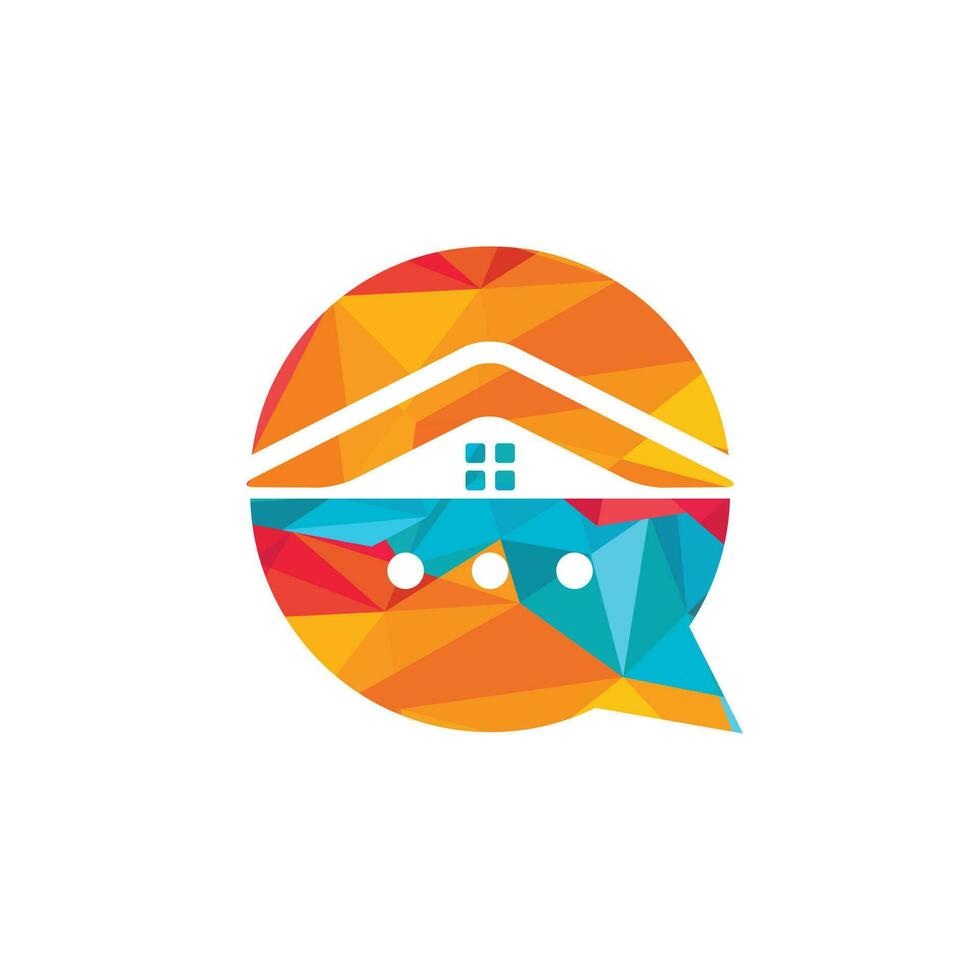 babbelen huis vector logo ontwerp. online babbelen huis vector logo ontwerp concept.