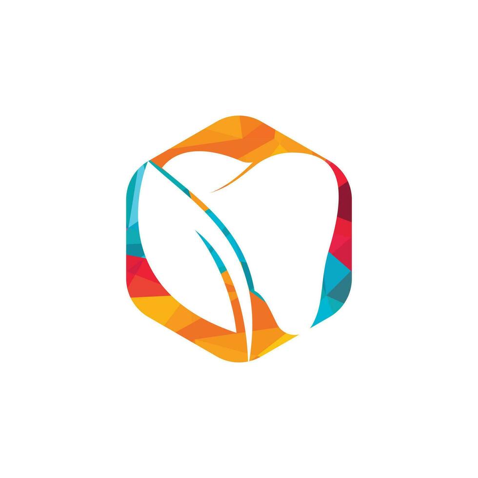 natuur tandheelkundig logo sjabloon ontwerp. tand en blad icoon logo. vector