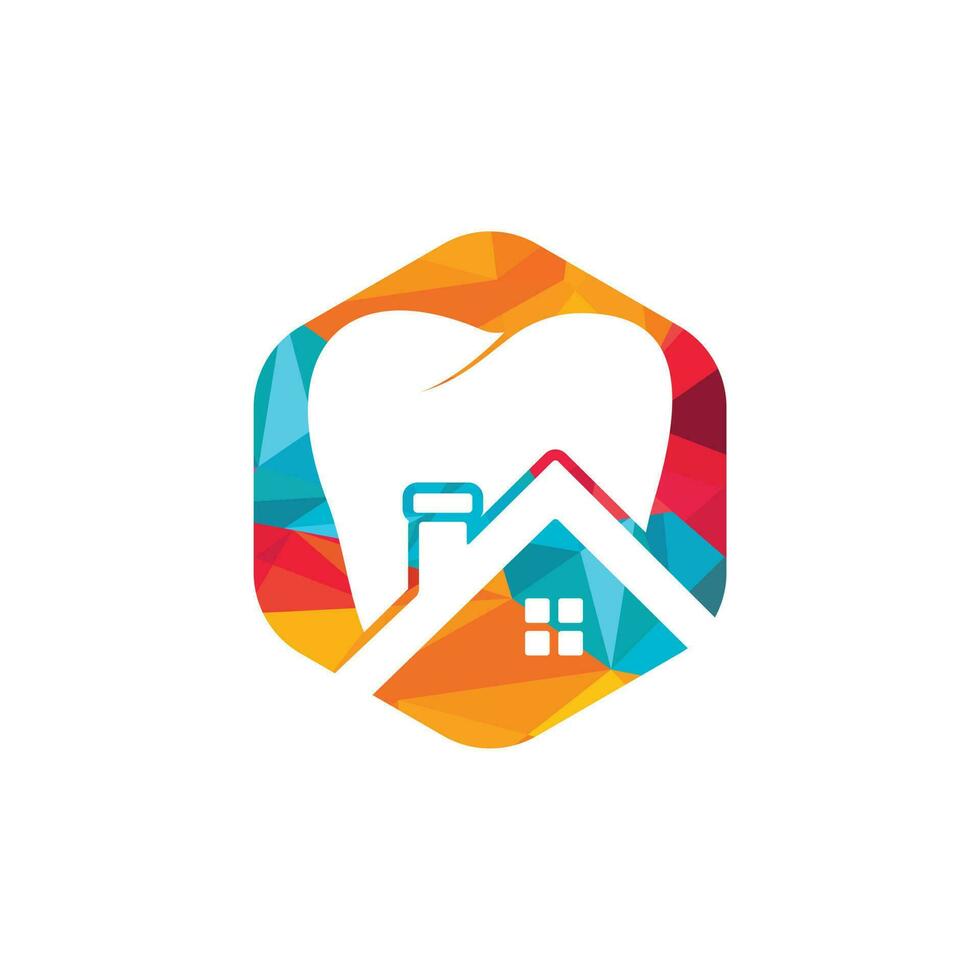 tand huis vector logo ontwerp. tandheelkundig huis icoon logo ontwerp.