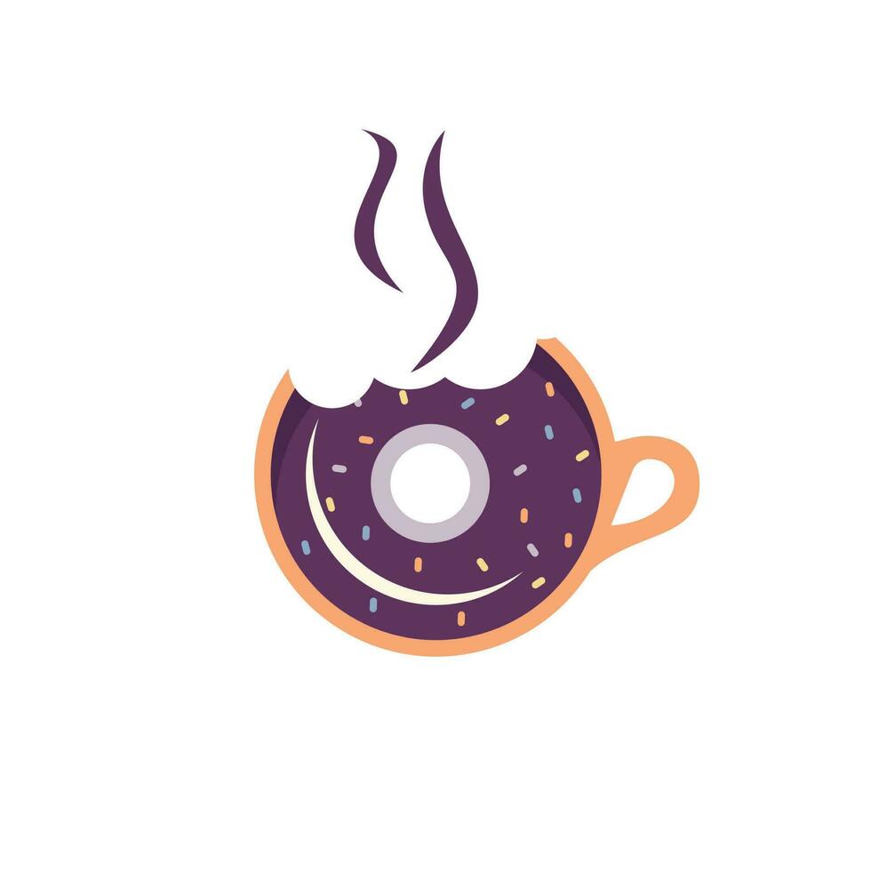 koffie en donuts logo sjabloon ontwerp. donuts winkel logo. vector