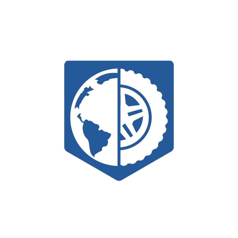 band wereld vector logo sjabloon. vector wiel en planeet logo combinatie.