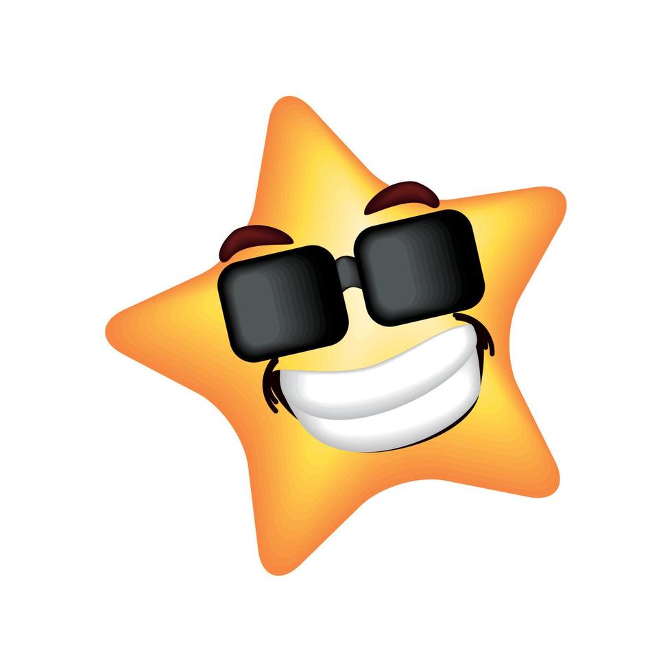 glimlach emoji ster vector