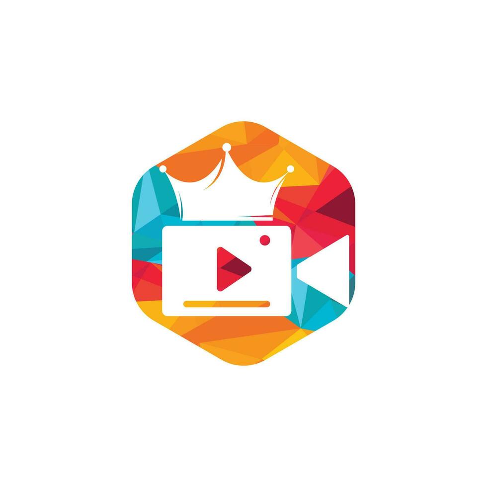 koning video vector logo ontwerp sjabloon. Koninklijk film logo ontwerp vector.