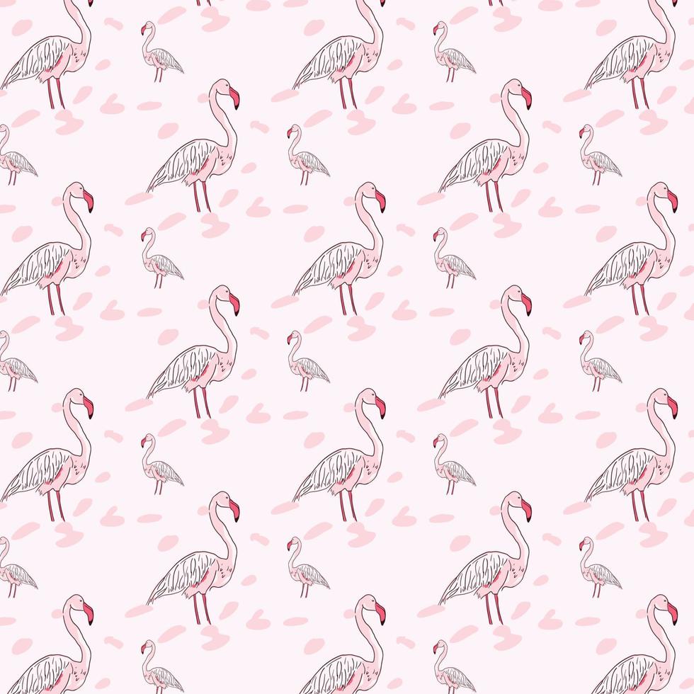 flamingo hand- getrokken patroon vector