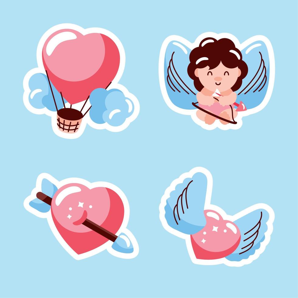 liefde romance stickers vector