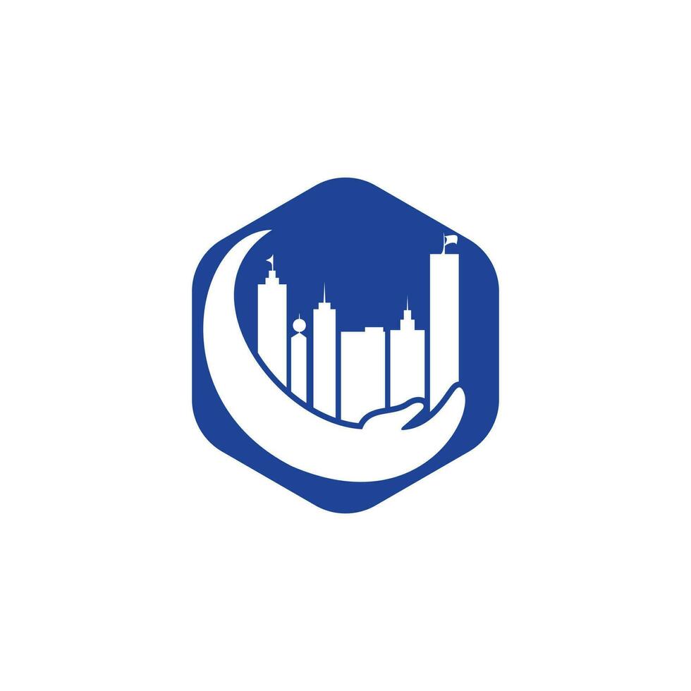 stad zorg vector logo ontwerp. toren zorg logo sjabloon.