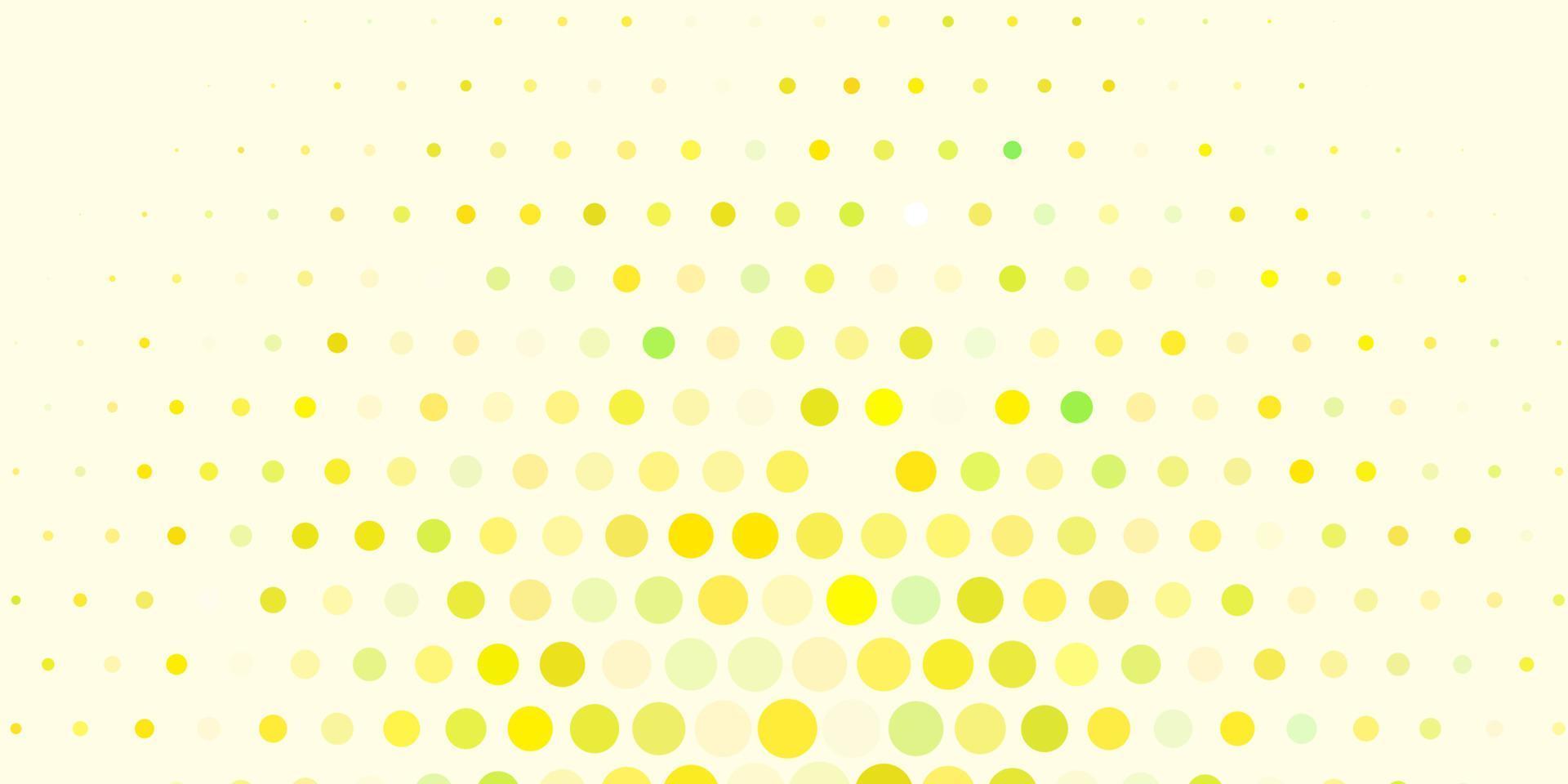 lichtgroene, gele vectorlay-out met cirkels. vector