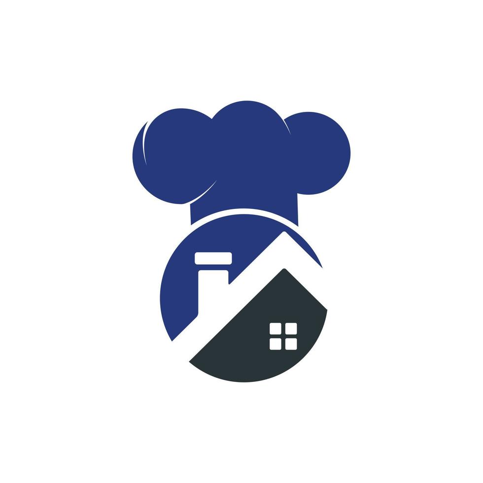 huis chef icoon logo ontwerp. Koken Bij huis vector logo ontwerp.