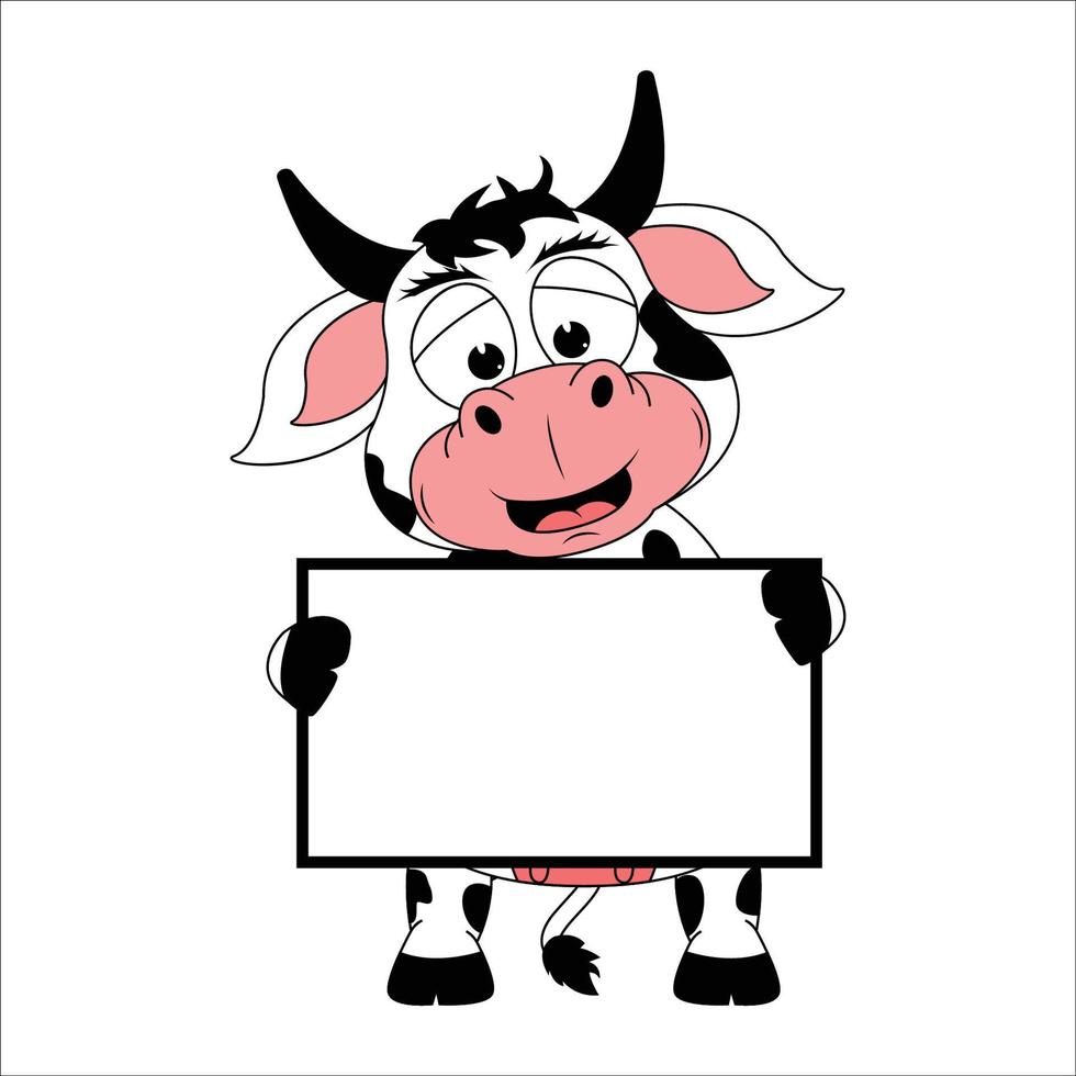 schattige koe dier cartoon illustratie vector