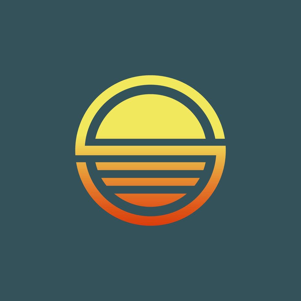 abstract circulaire zonsondergang logo ontwerp vector