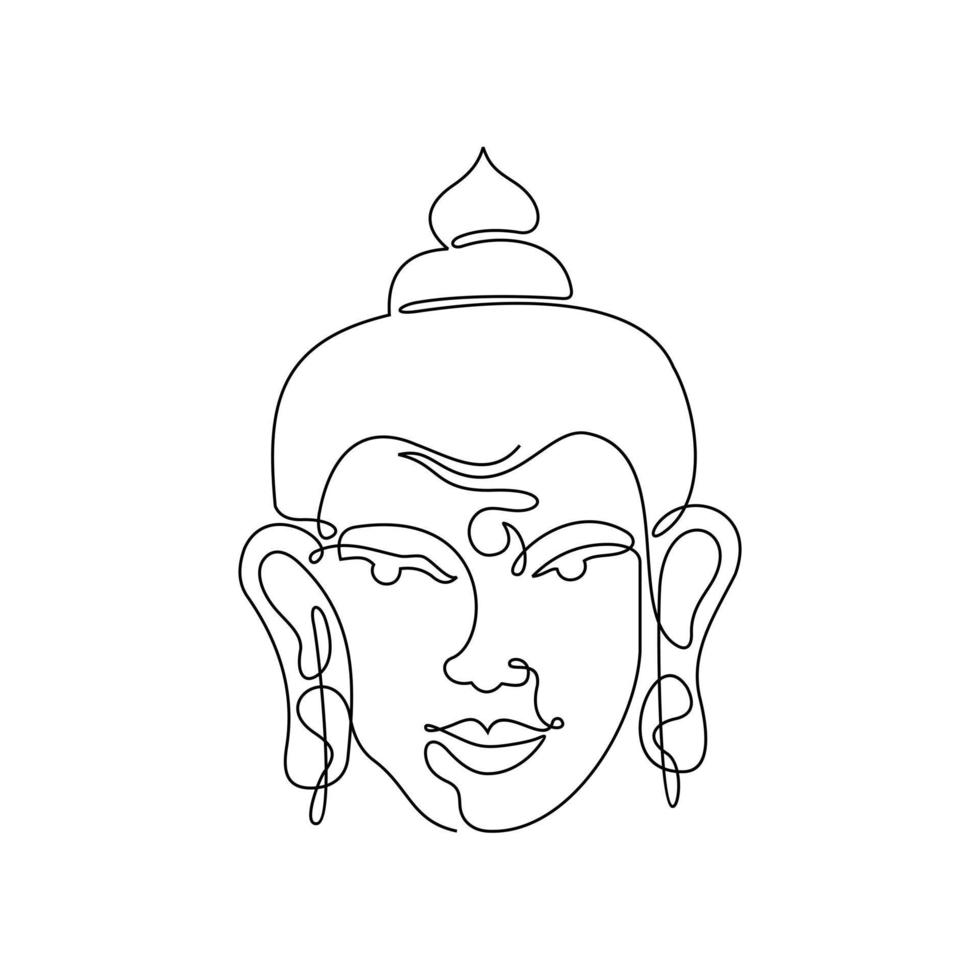 hand- getrokken Boeddha gezicht illustratie vector