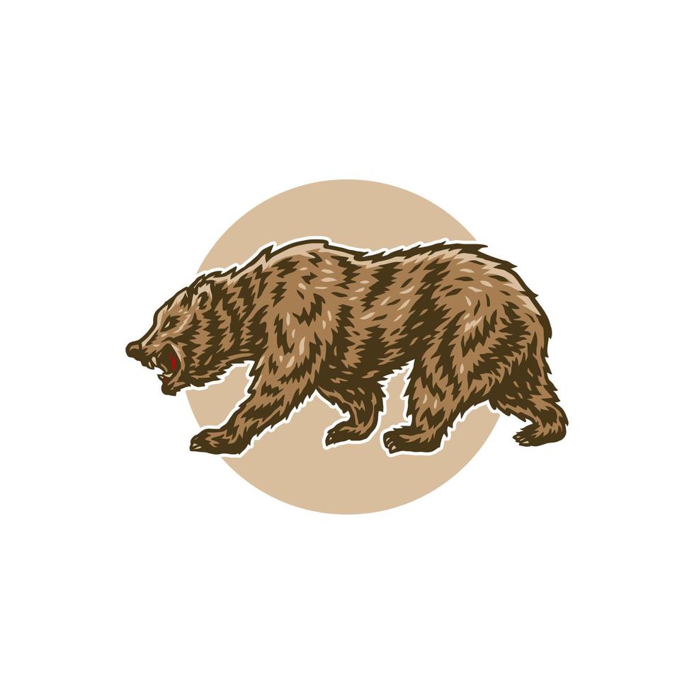 vector illustratie van beer, hand- getrokken lijn met digitaal kleur, vector illustratie