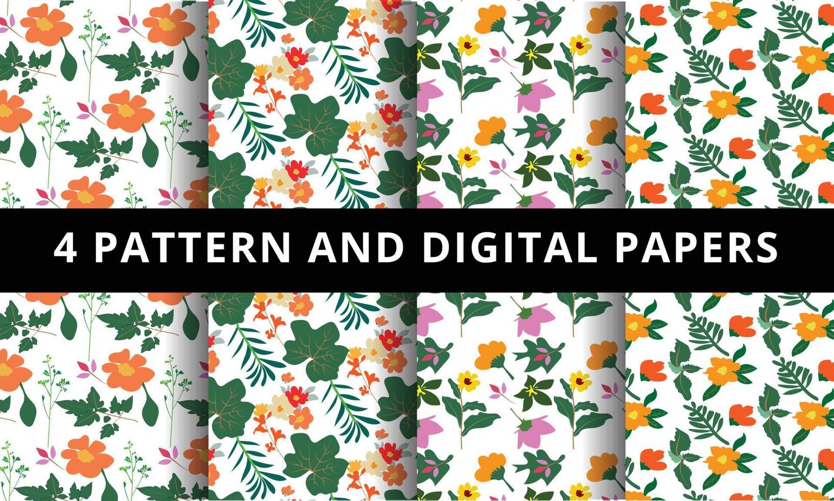 bloemen patroon en digitaal papier vector bloemen patroon en digitaal papier