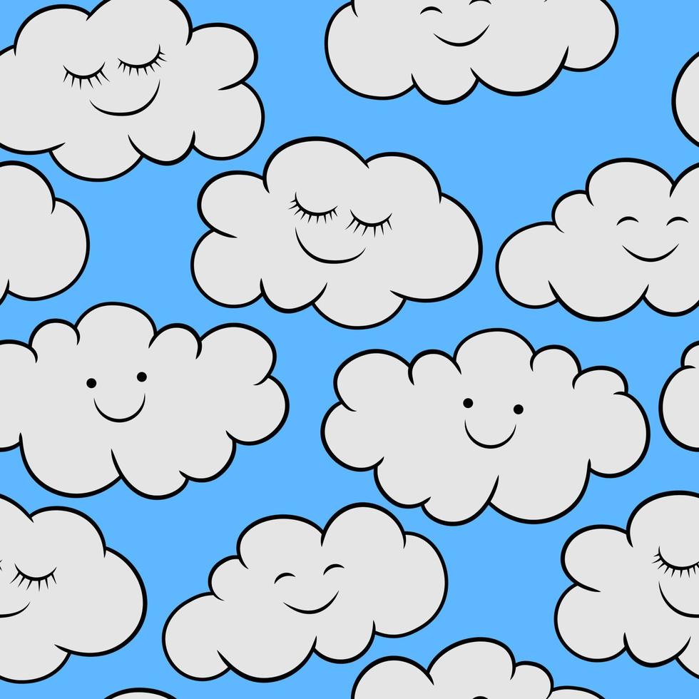 schattig wolken structuur achtergrond naadloos patroon voor kinderen. vector illustratie ontwerp