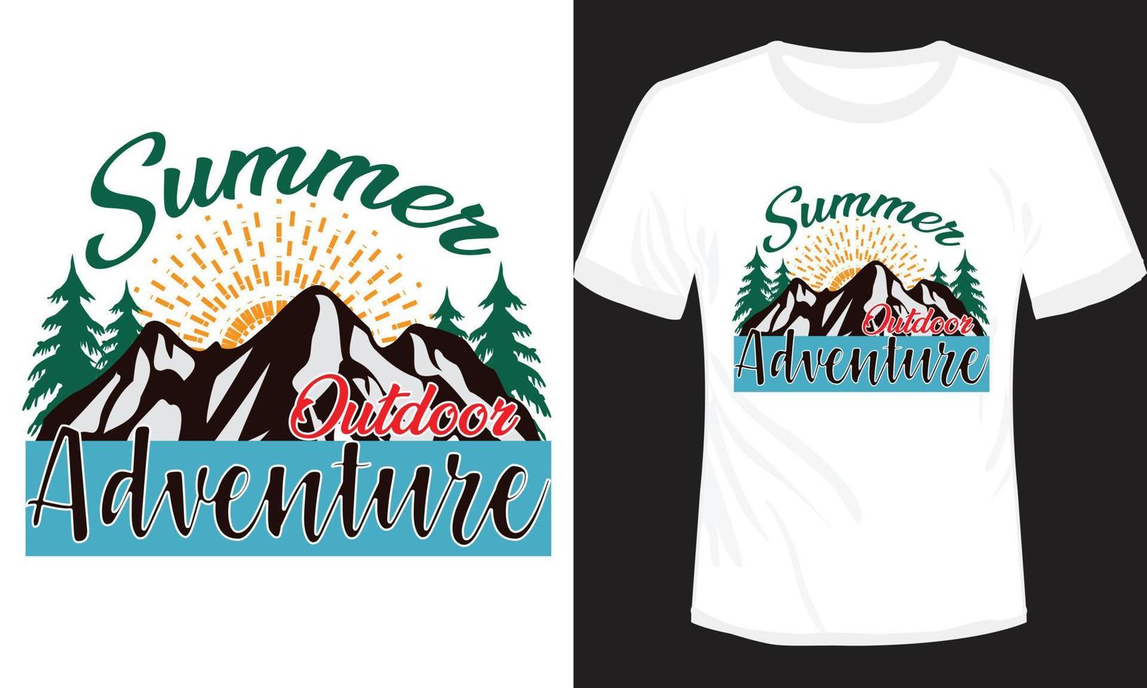 zomer avontuur t-shirt ontwerp vector illustratie