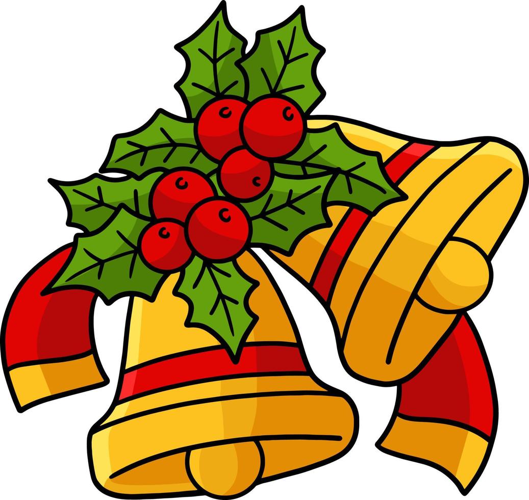 Kerstmis klokken tekenfilm gekleurde clip art vector