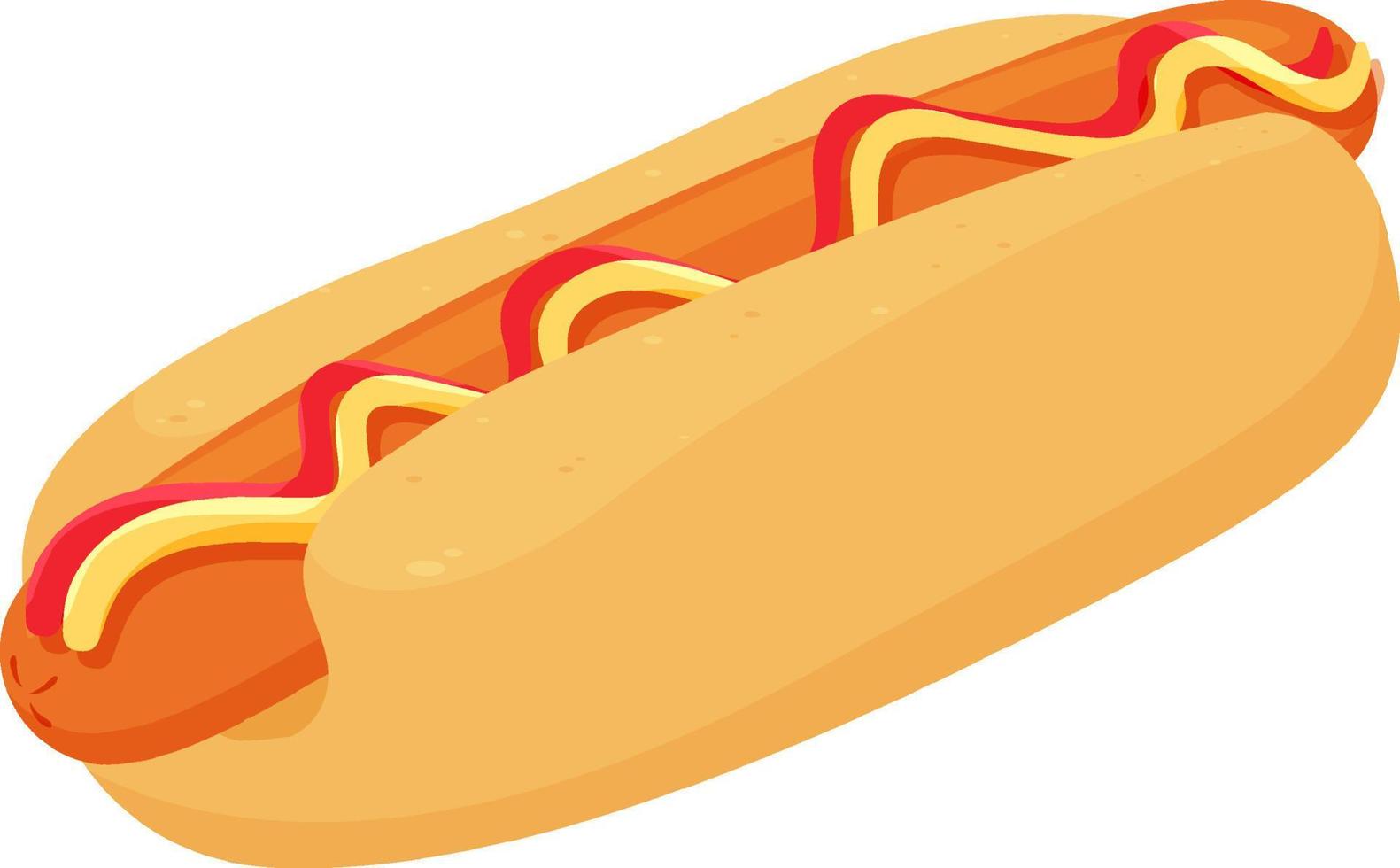 hotdog in cartoon-stijl geïsoleerd vector