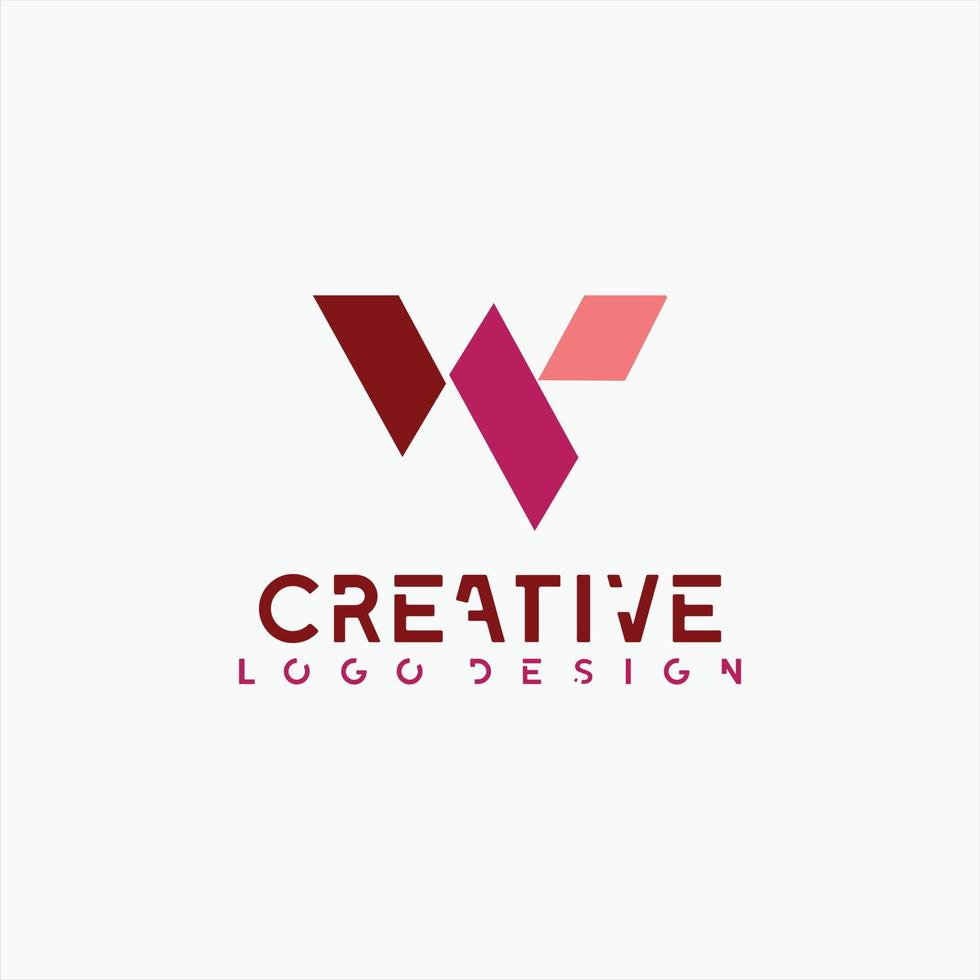 gemakkelijk logo w vorm abstract ontwerp vector illustratie