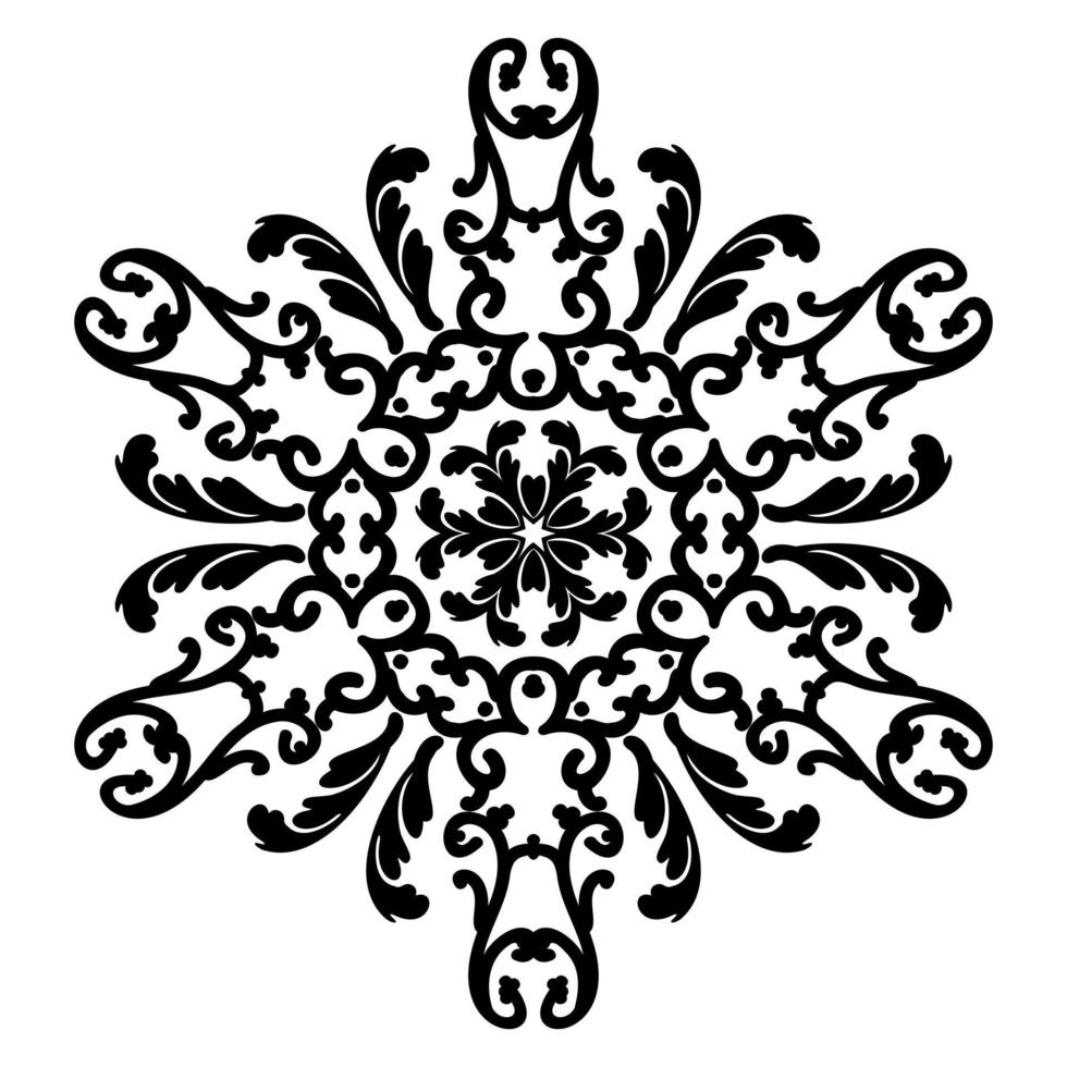 Damascus circulaire patroon. arabesk met bloemen elementen. oosters mandala ornament. voor laser snijden, tatoeëren, inlegwerk, logo voor yoga, pictogrammen, veter. vector