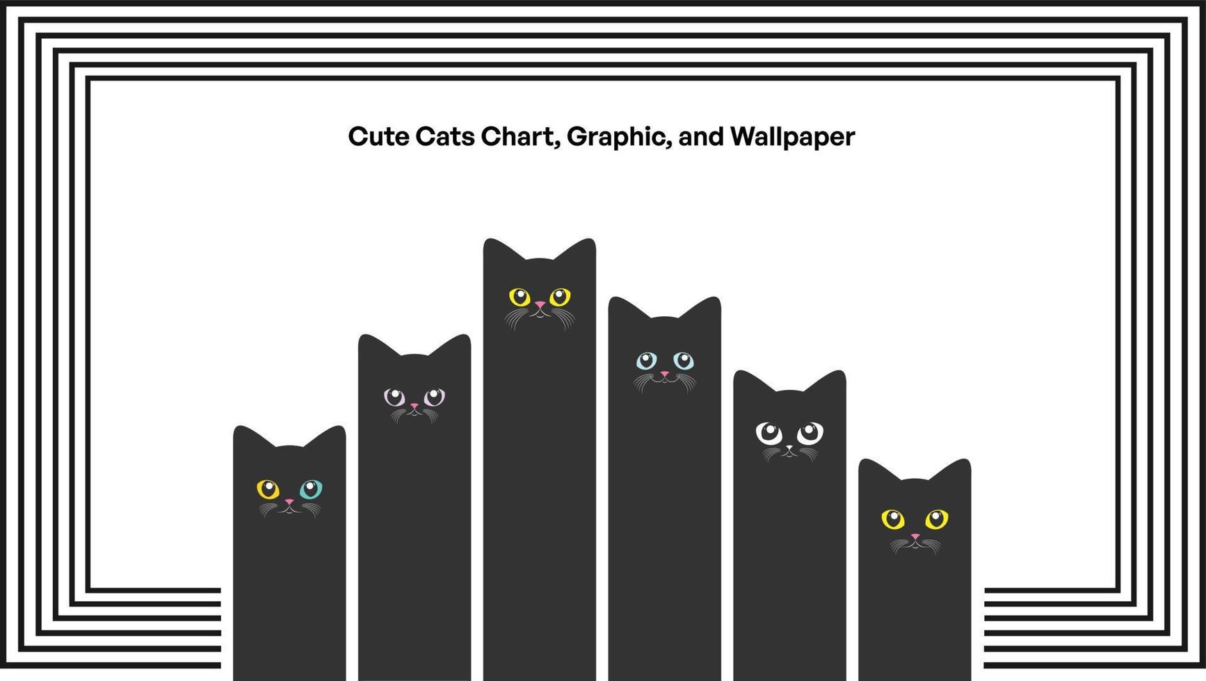 schattig katten diagram en patroon behang vector