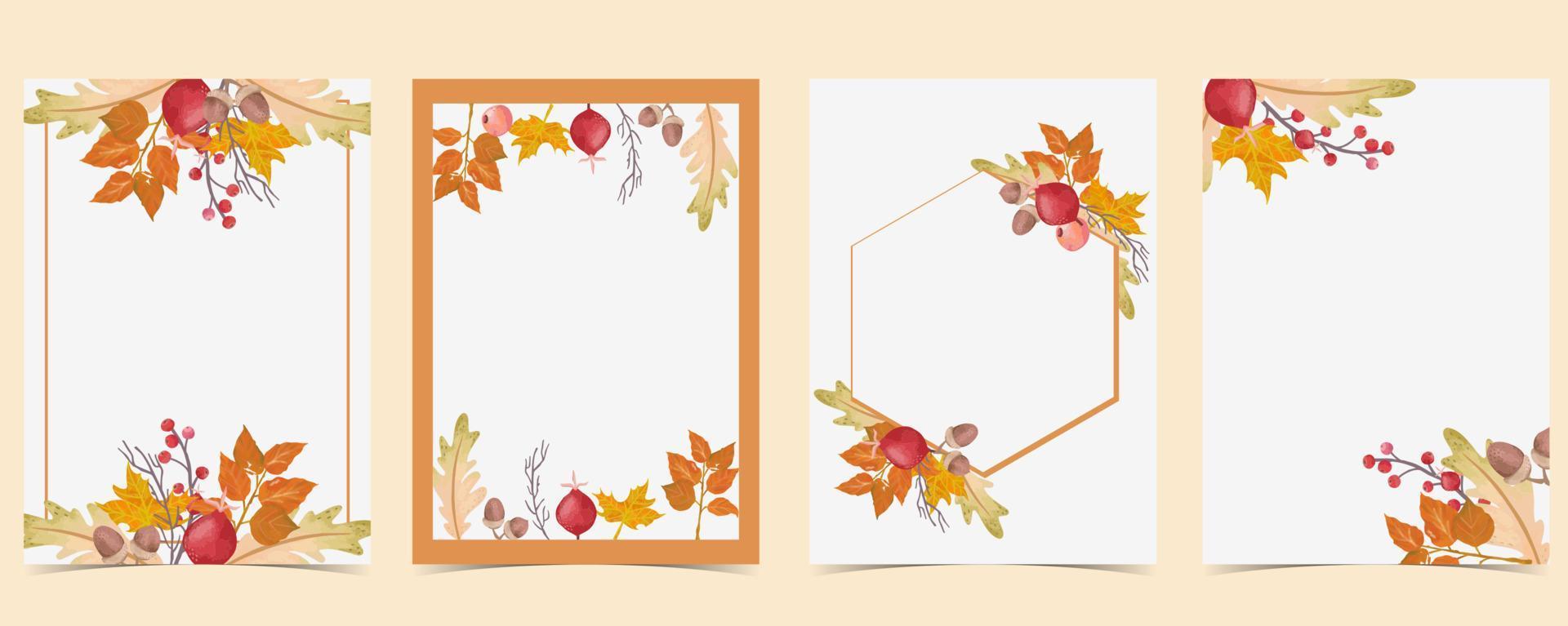 oranje herfst achtergrond met boom, bladeren, bloem vector