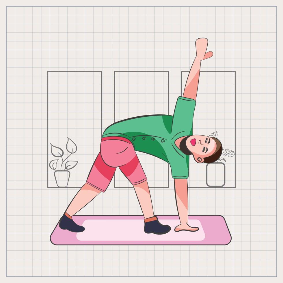 Mens yoga hand- tekening vector illustratie
