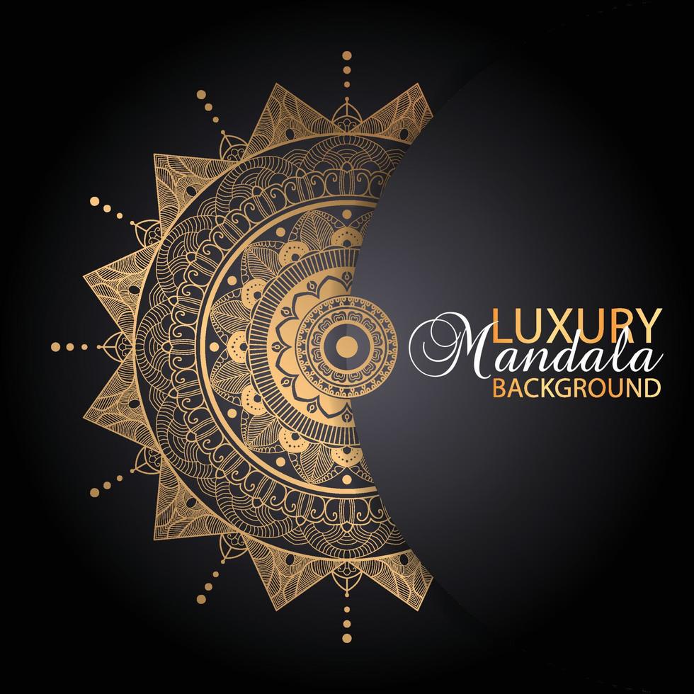 luxe mandala achtergrond ontwerp in goud kleur vector