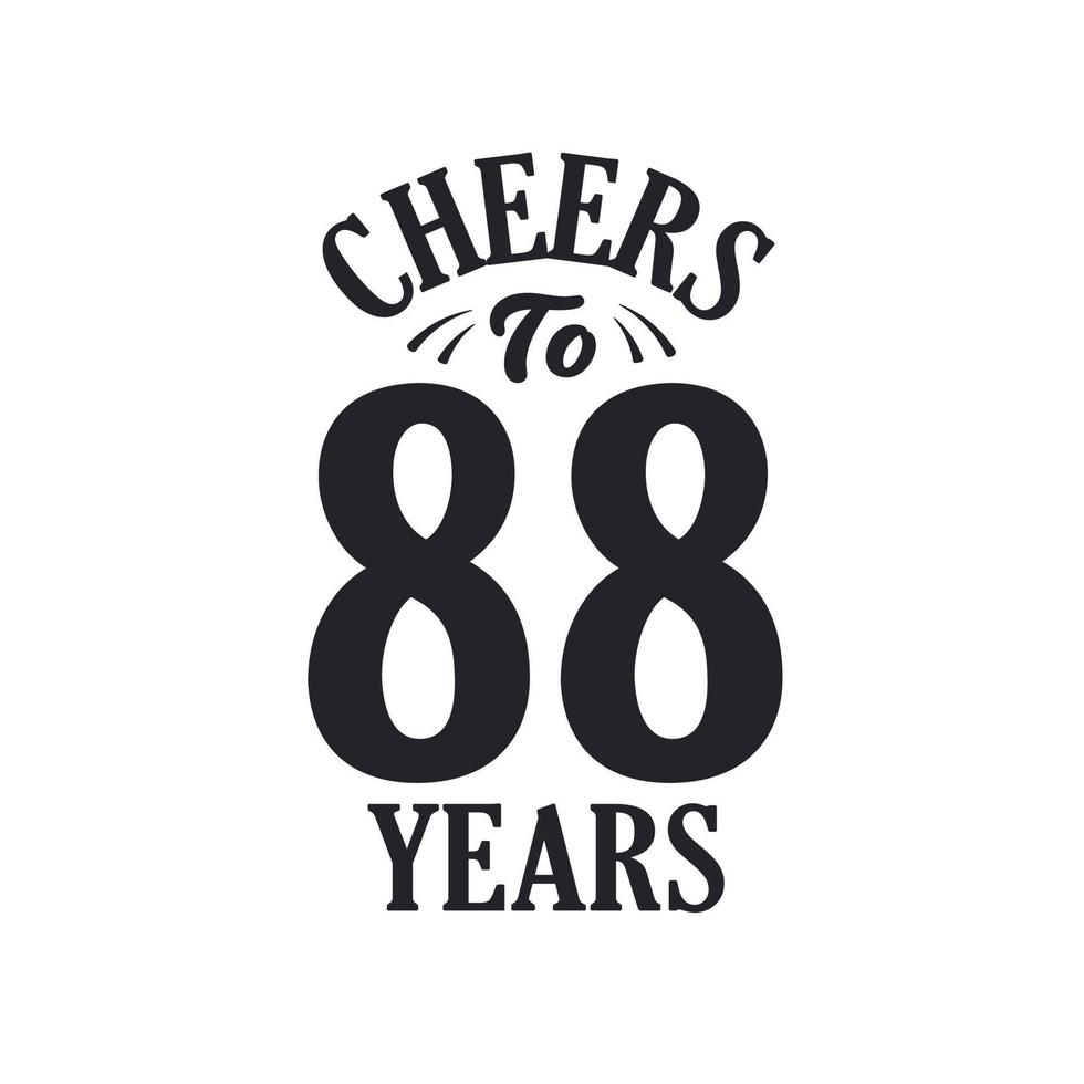 88 jaar vintage verjaardagsfeest, proost op 88 jaar vector
