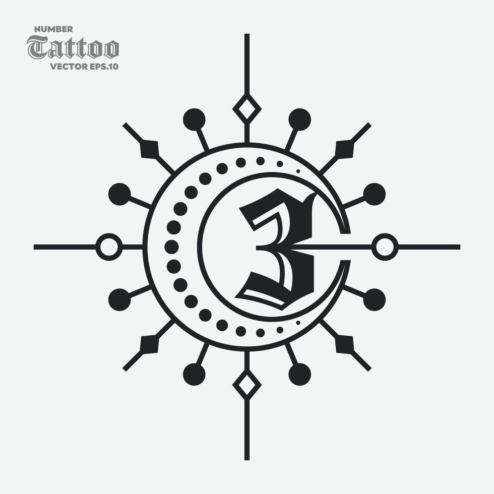 aantal 3tatoeage logo vector