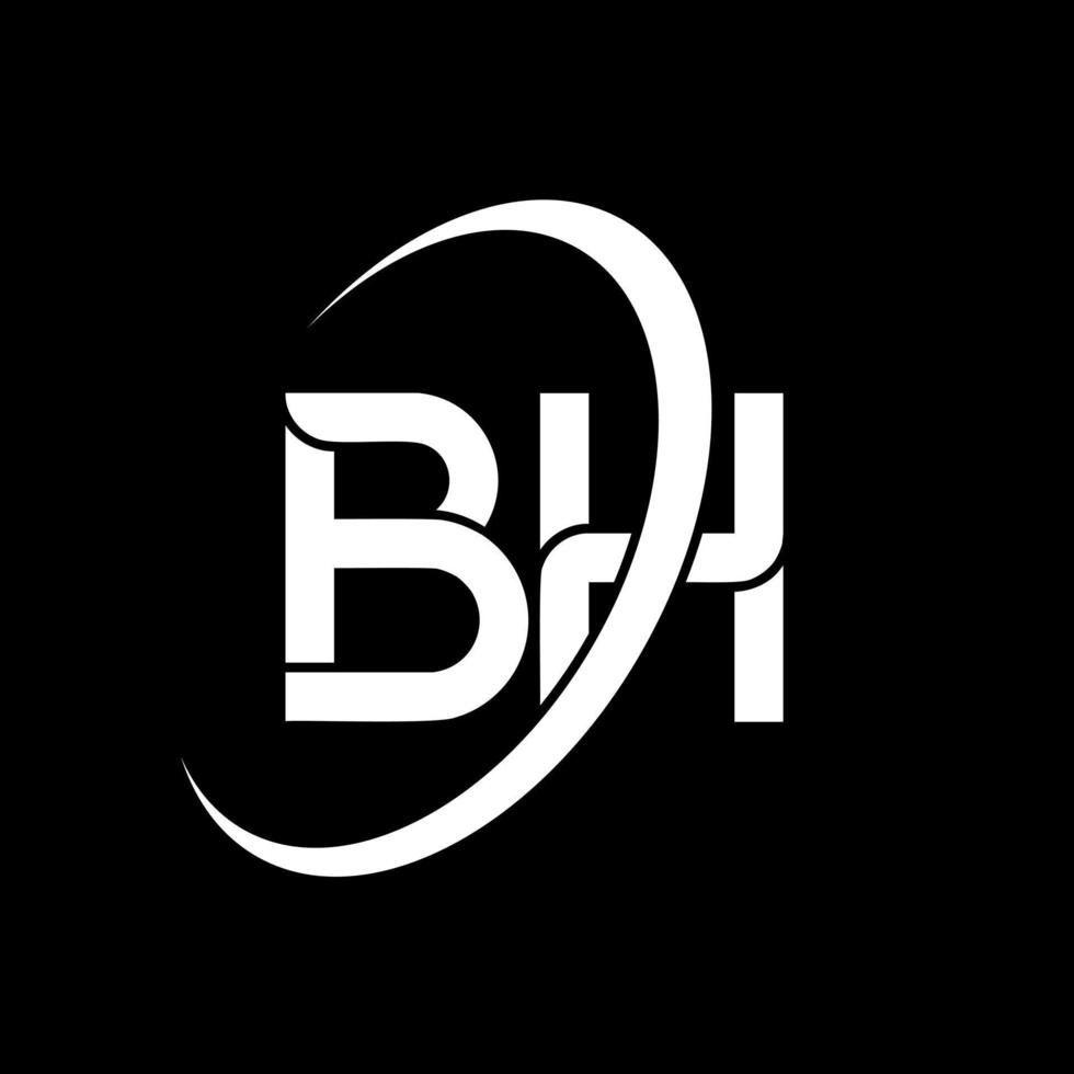 bh logo. b h ontwerp. wit bh brief. bh brief logo ontwerp. eerste brief bh gekoppeld cirkel hoofdletters monogram logo. vector