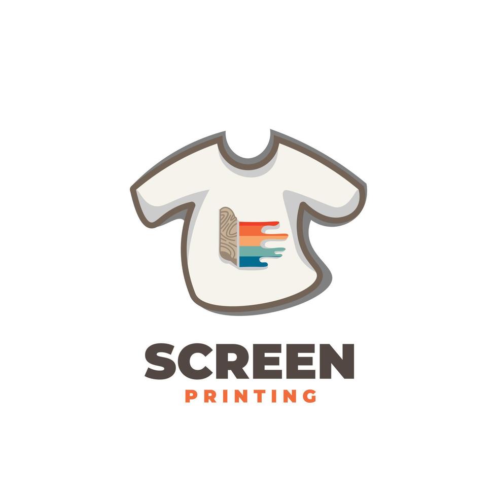 t-shirt scherm het drukken vector logo illustratie