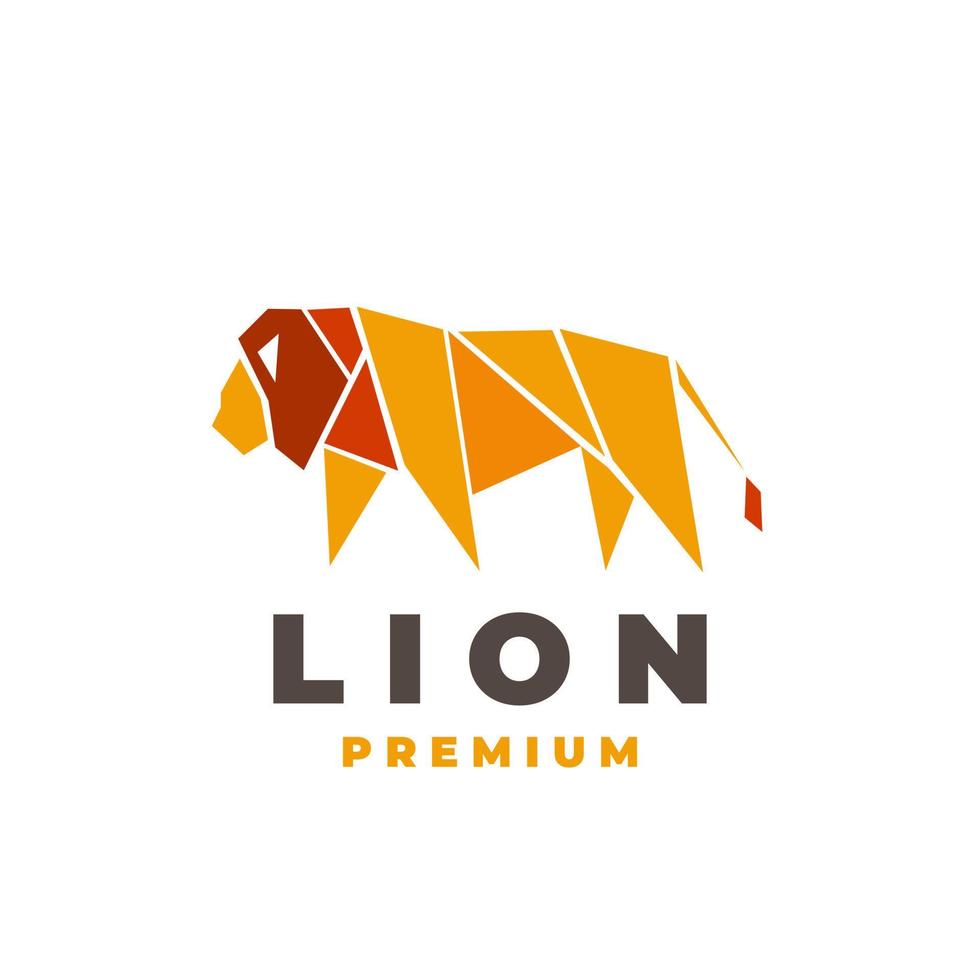 meetkundig leeuw vector illustratie logo met brand kleur