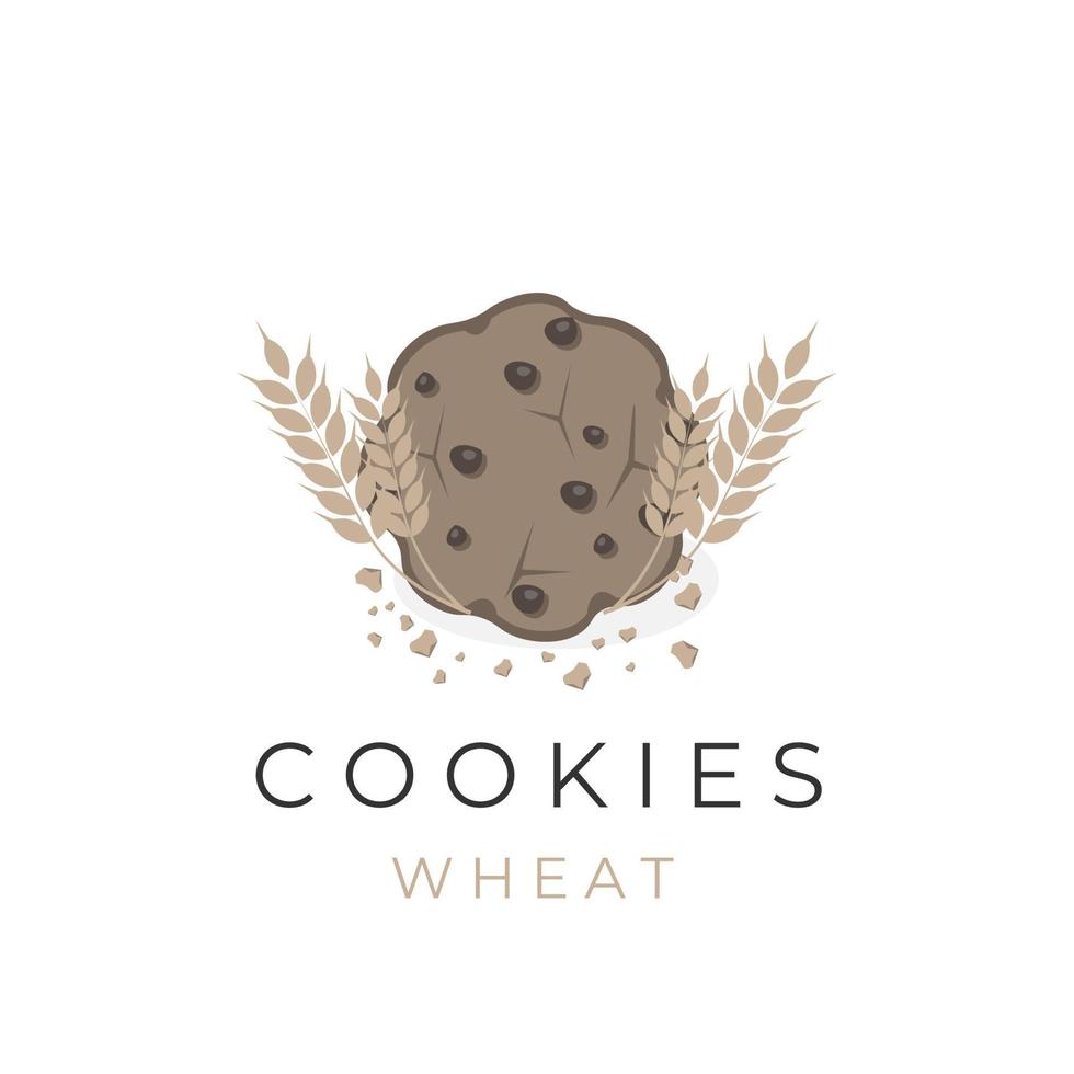 tarwe koekjes gemakkelijk vector illustratie logo